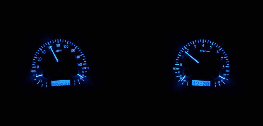 Dakota Digital 68 Chevelle Chevy El Camino Analog Dash Gauges Black Alloy Blue VHX-68C-CVL-K-B