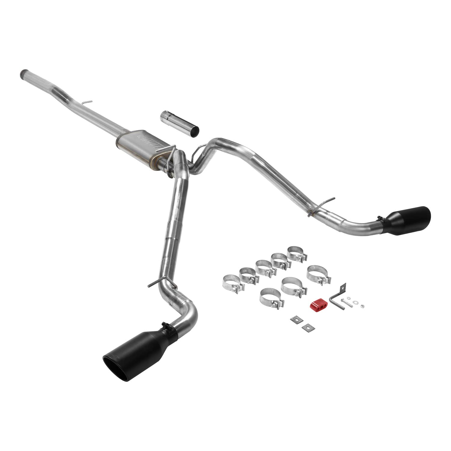 Flowmaster FlowFX 717869 Cat-Back Exhaust 2.5 Inch 409 Stainless Steel 4.5 Inch Black 304 Stainless Tips Compatible with 2014-2019 Classic Body Chevy Silverado GMC Sierra 1500 Crew Cab Double Cab 5.3L