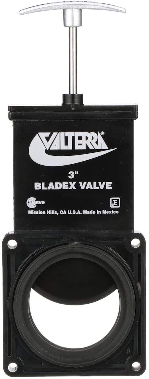 Bladex Valterra 3-Inch Waste Valve Body with Metal Handle, Mess-Free Waste Valve for RV's, Campers, Trailers (10)