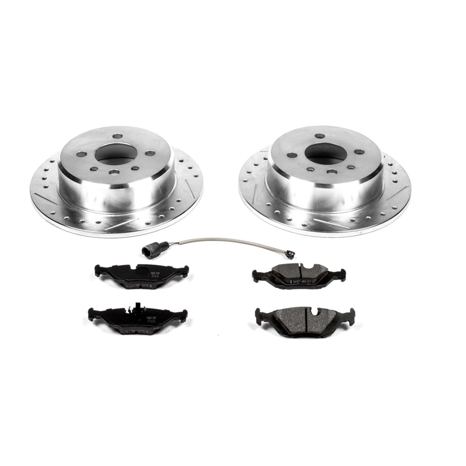 Power Stop K4804 Z23 Carbon Fiber Brake Pads with Drilled & Slotted Brake Rotors Kit For BMW 318i, BMW 318is, BMW 325, BMW 325e, BMW 325es, BMW 325i, BMW 325is [Model Specific]