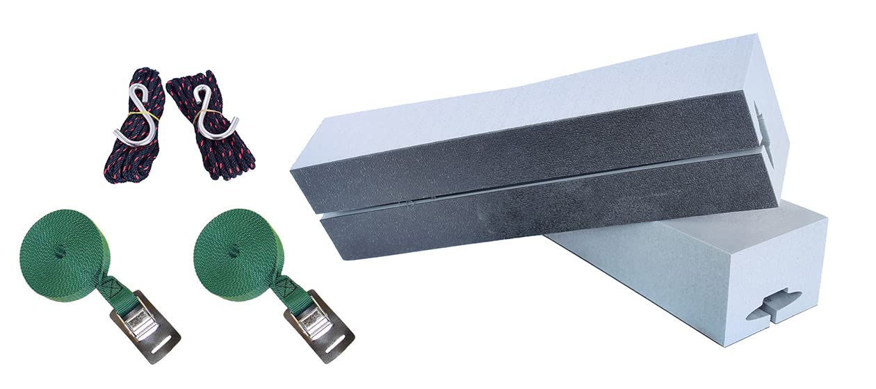 Kayak Standard Foam Block Kit with Tie-Downs - Universal Fit - 14" Long - Reusable Packaging