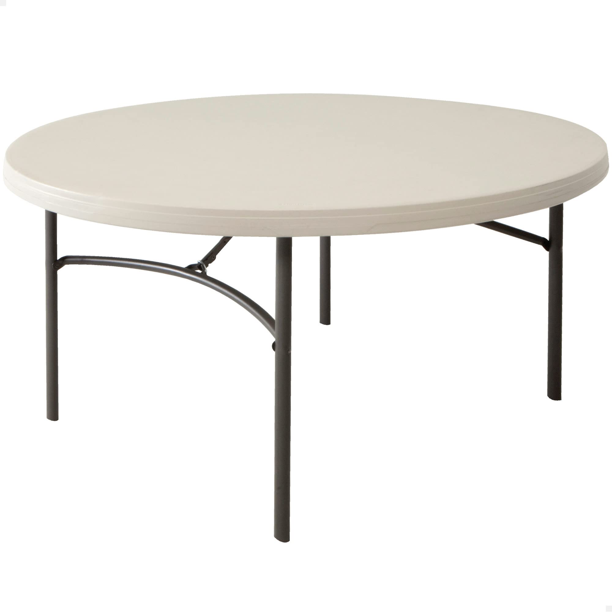 60-Inch Round LIFETIME Commercial Stacking Folding Table (Almond)