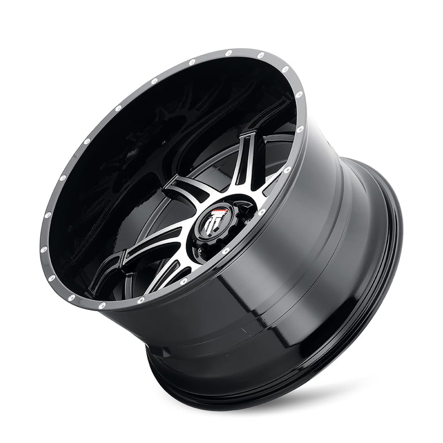 AT162-2150BM-24 American Truxx Vortex At162 Black/Machined 20X10 5-150 -24mm 110.3mm