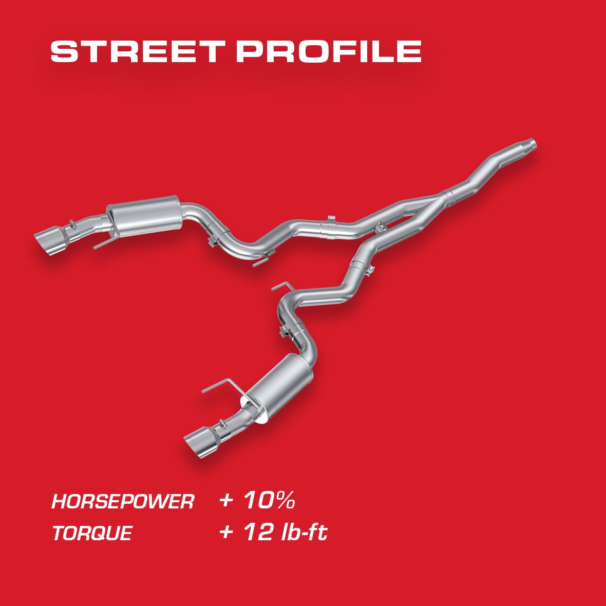 3" MBRP Cat Back, Dual Split Rear, Street Version Exhaust System with 4.5" Tips (T409)