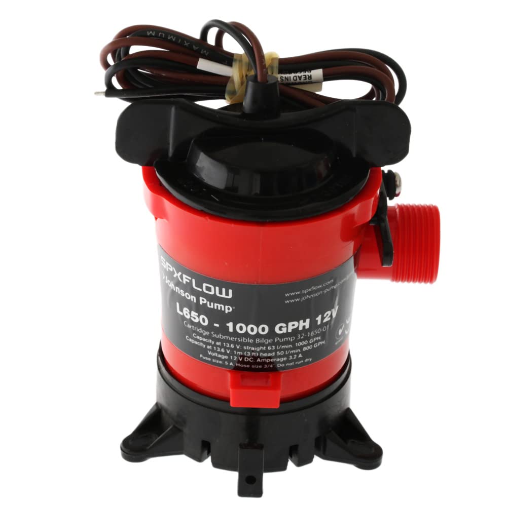 Cartridge Bilge Pump Johnson Pumps 32903 with Dura-Port - 1000 GPH, Black