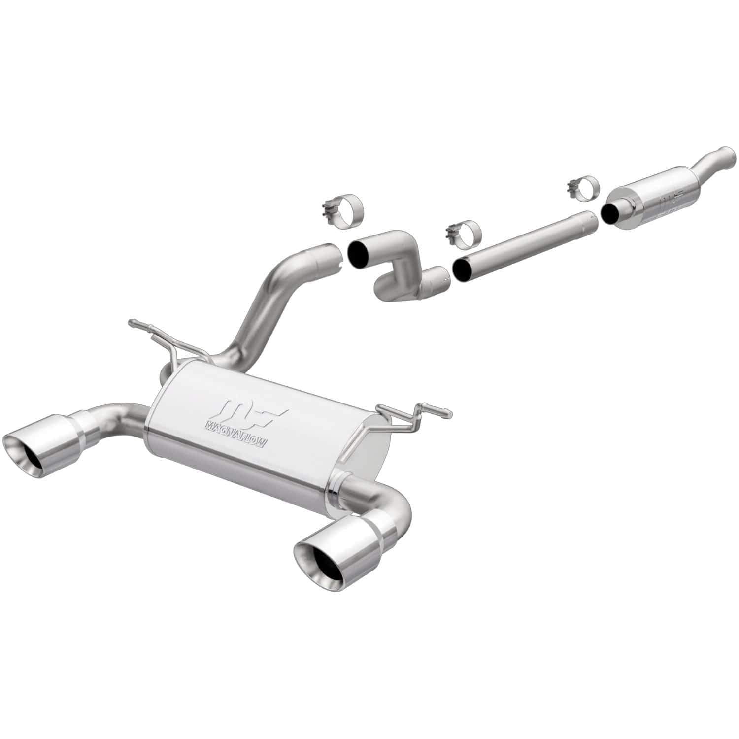 Cat-Back MagnaFlow Performance Exhaust System 19416: Street Series, For 2018-2025 Jeep Wrangler, Dual Split Rear Exit