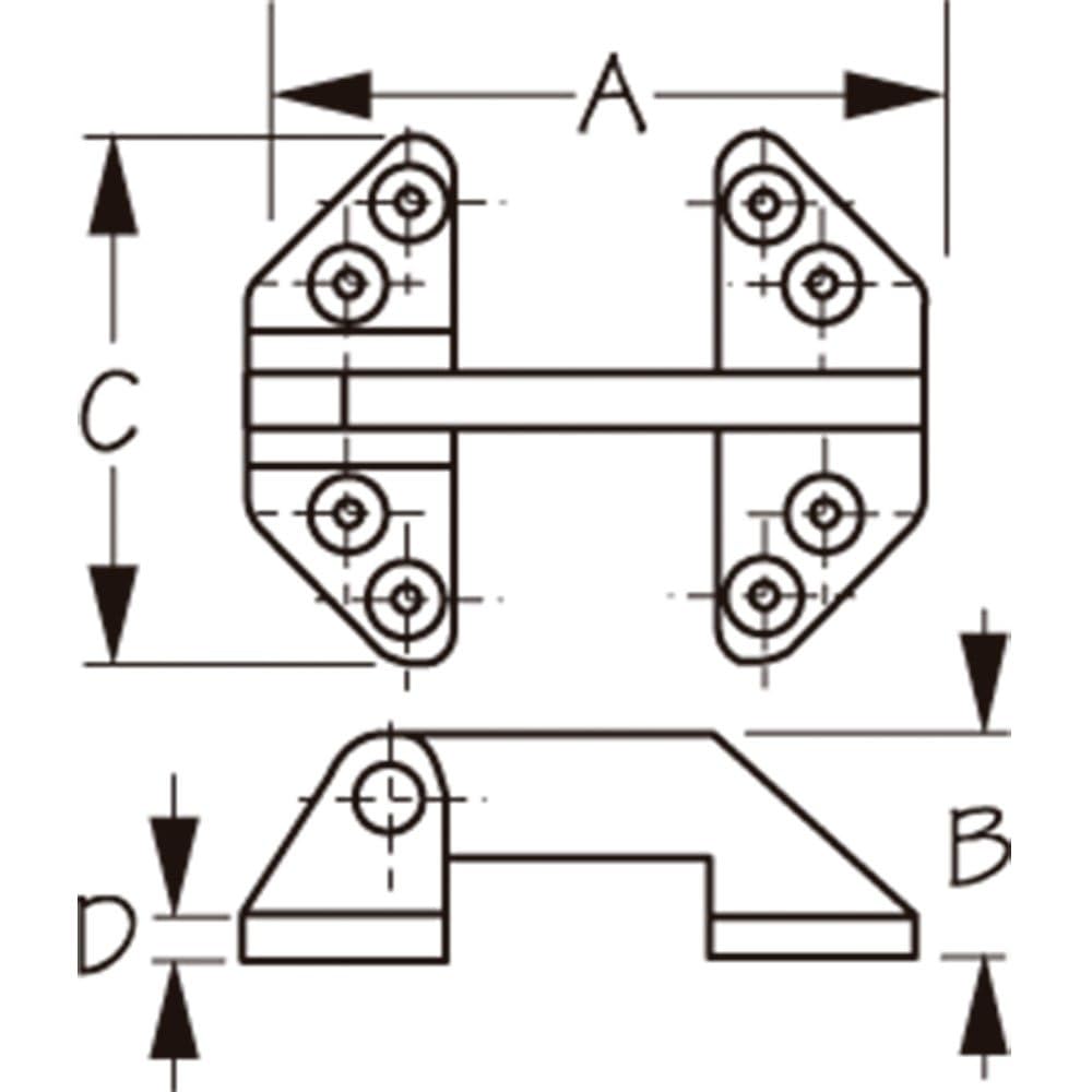 Long Reach Sea Dog Line Hatch Hinge SS 3-1/2"