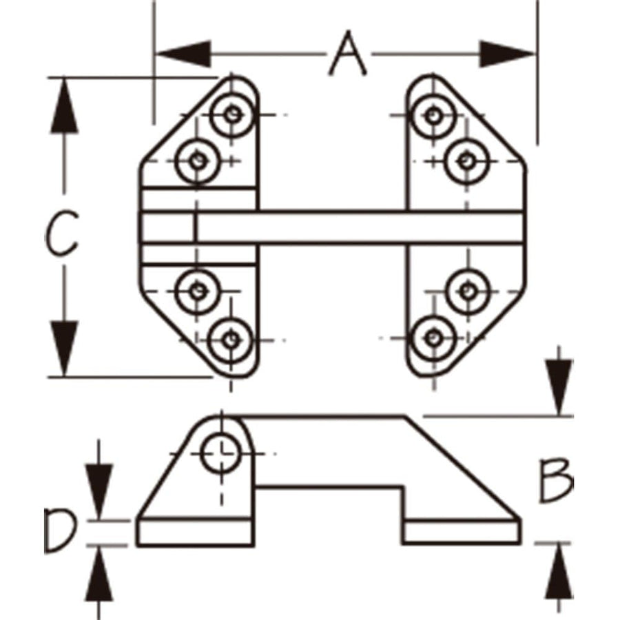 Long Reach Sea Dog Line Hatch Hinge SS 3-1/2"