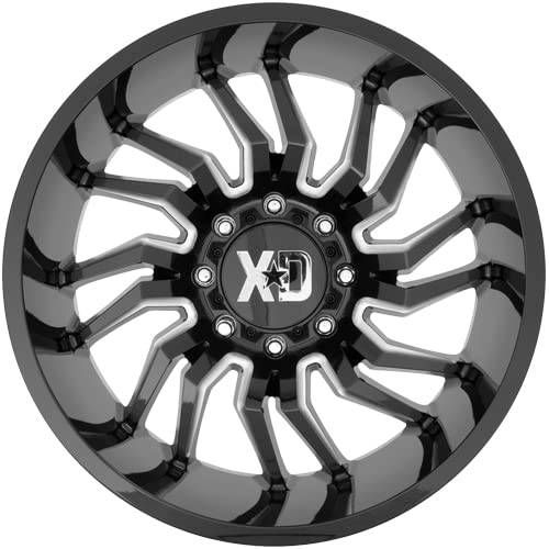 XD Wheels Tension Xd858 Gloss Black Milled Wheel with Alloy Steel (22 x 12. inches /8 x 125 mm, -44 mm Offset)
