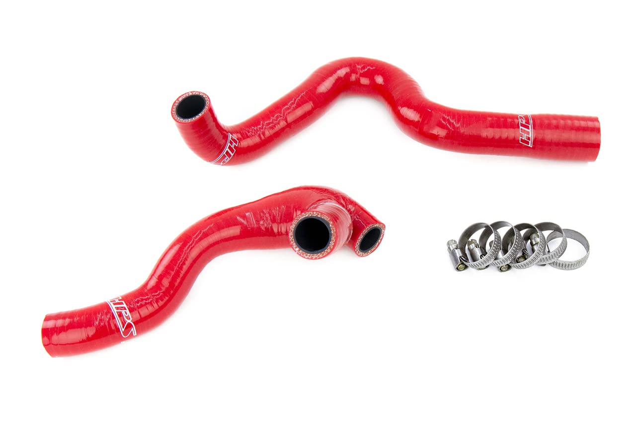 HPS Performance Silicone Red Breather Hose Kit Compatible for 2003-2006 Volkswagen Golf MK4 2004-2005 Jetta 2003-2006 Audi TT 1.8T Turbo Late AWP Engine, 57-1934-RED