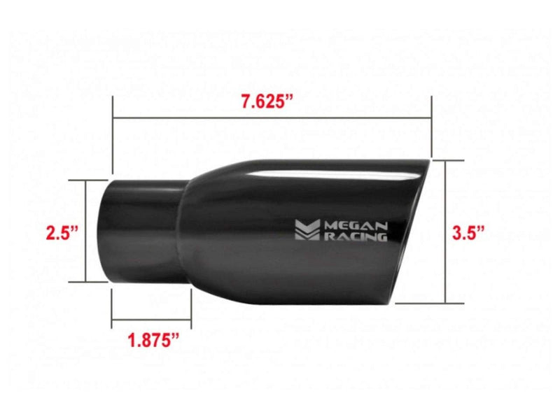 Megan Racing 3.5" Black Chrome MR-UT-BC01 Racing Universal Tip