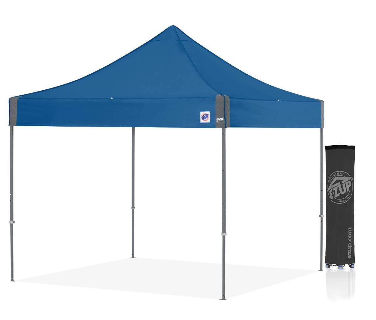 E-Z UP Eclipse Instant Shelter Canopy, Gray Steel Frame and Professional Grade Royal Blue Top, 10' x 10'