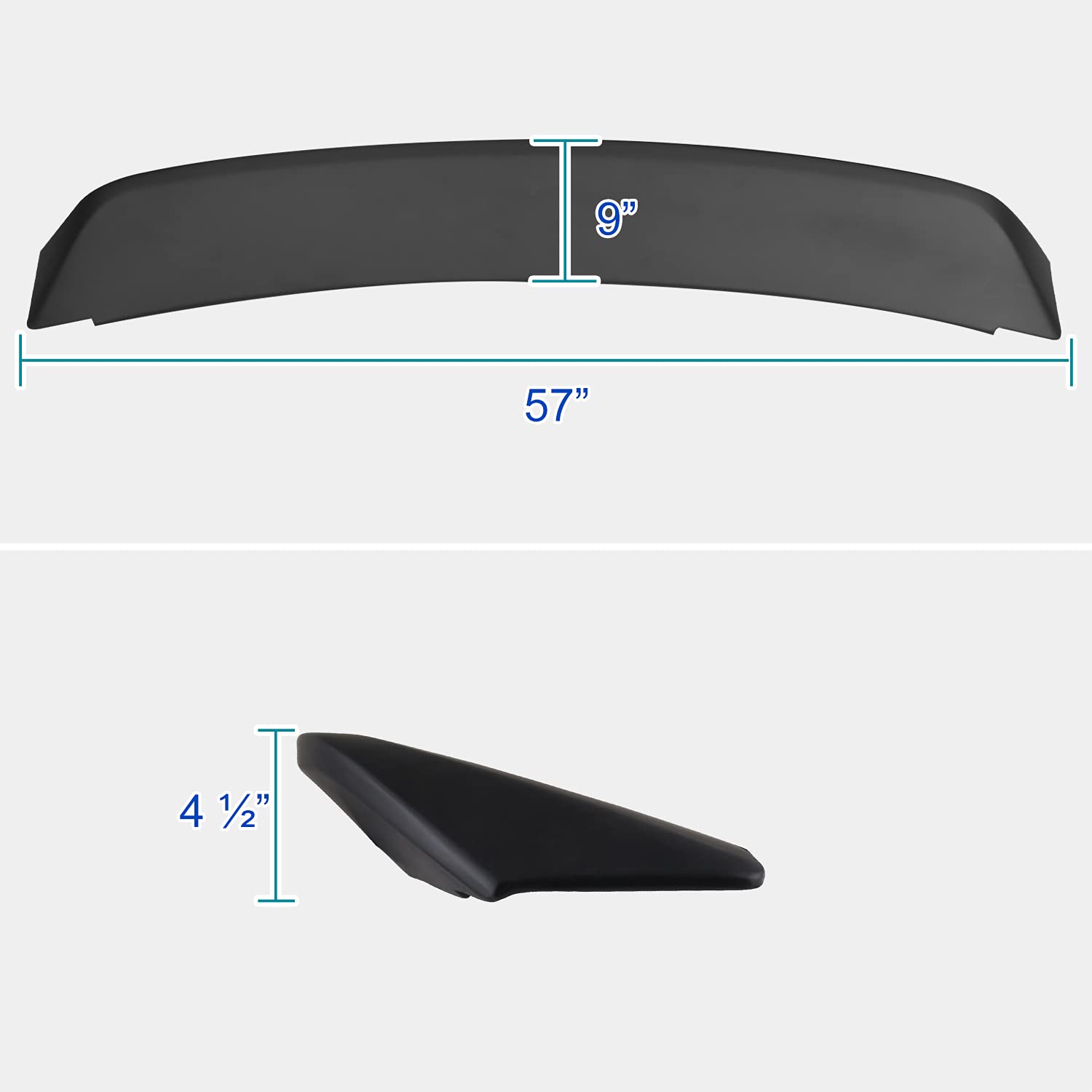 Matte Black Spec-D Tuning Ducktail Style ABS Rear Trunk Spoiler for 2005-2009 Ford Mustang GT500 Models