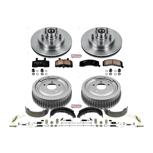 Power Stop KOE15038DK Front and Rear Replacement Brake Kit-OE Brake Drums & Ceramic Brake Pads For Chevrolet Tahoe 1998-2000 [Model Specific]