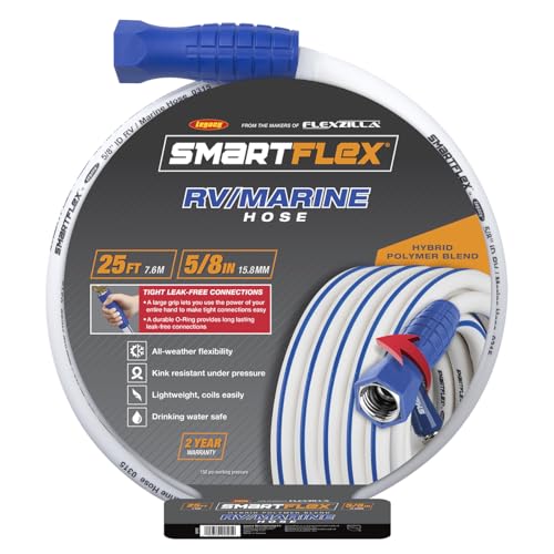 5/8 in. x 25 ft. SmartFlex RV/Marine Water Hose, Hybrid, White - HSFRV525