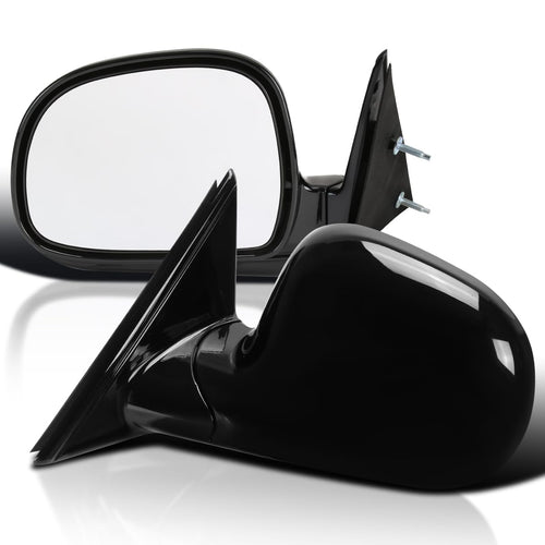 Manual Side Mirrors Spec-D Tuning Glossy Black Compatible with 1994-2001 Chevy S10, Left+Right Pair