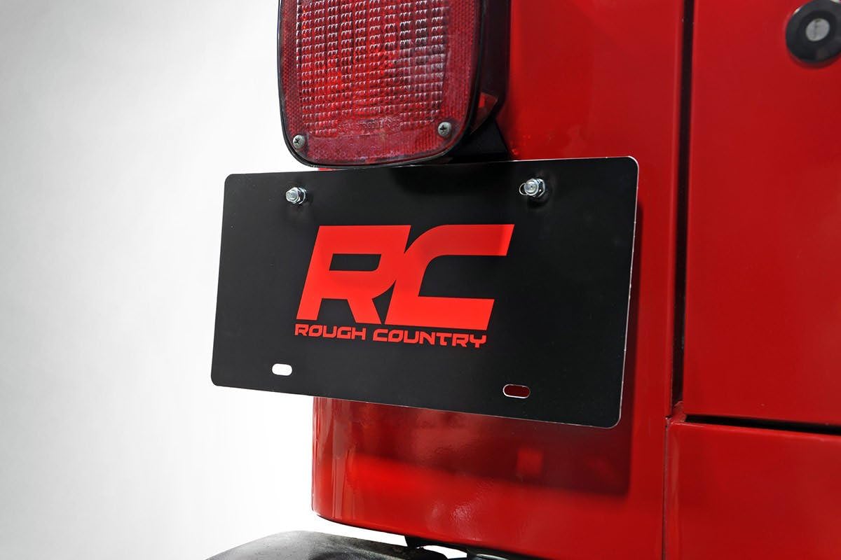 Rough Country Relocation Kit License Plate for 97-06 Jeep Wrangler TJ - 10510 Black