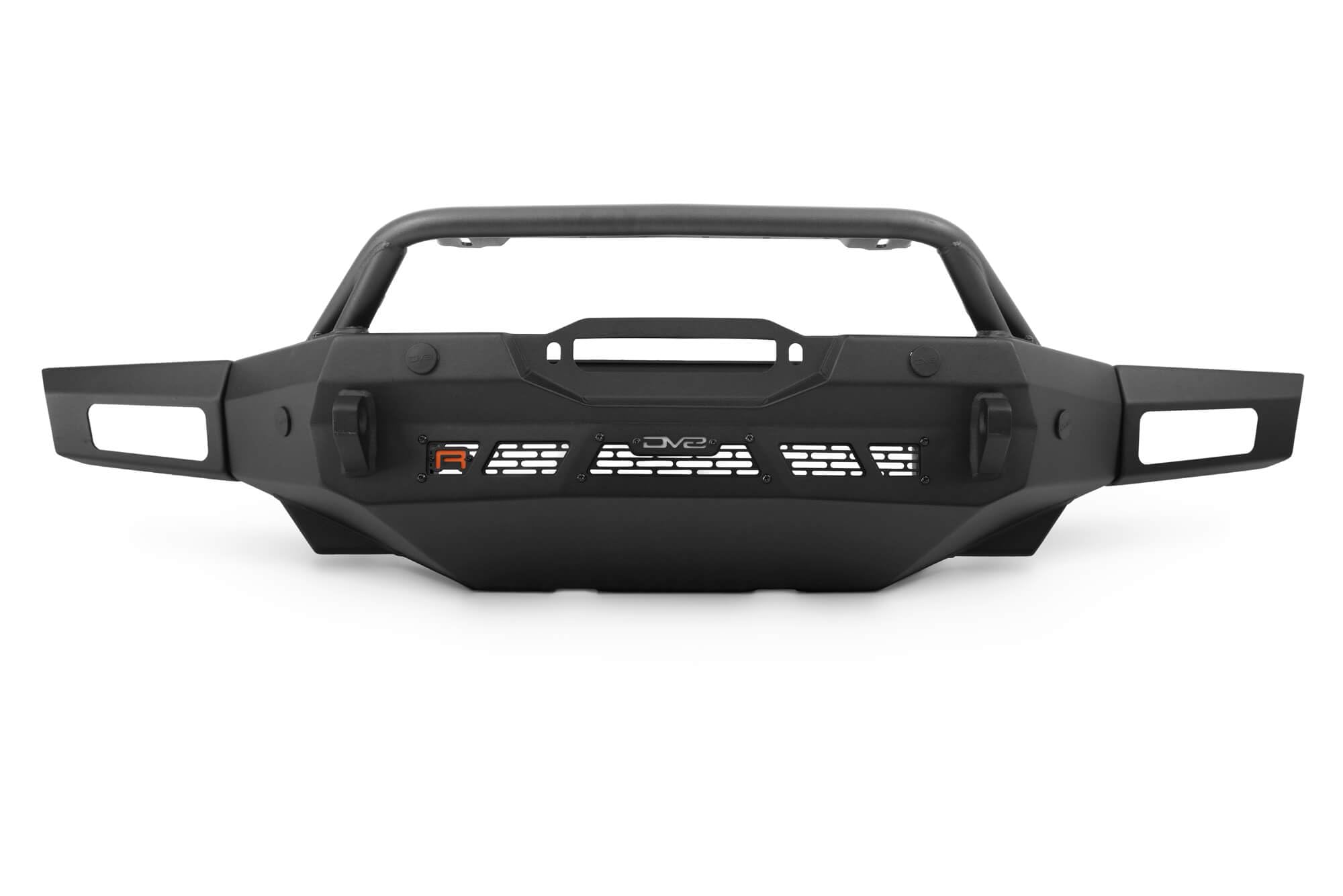 Offroad DV8 Spec Series Winch Front Bumper for 2022-2024 Ford Bronco Raptor | Two 1-inch D-Ring Mounts | One 20-inch LED Light Bar Mount | Bull Bar | Mounts four 3-inch Pod Lights on Wings