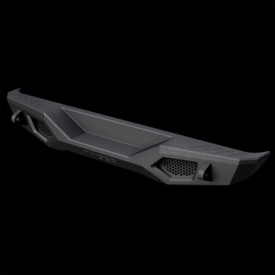 TYGER FURY Rear Bumper with D-Ring Mounts Textured Black Tyger Auto Compatible with 1987-2006 Jeep Wrangler TJ/YJ