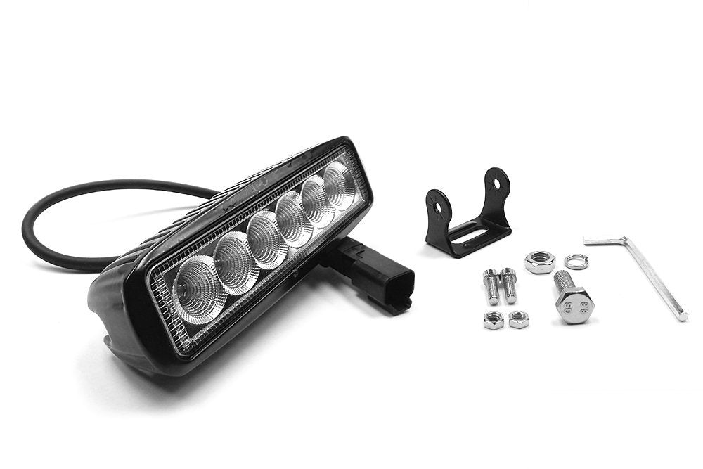 6" Southern Truck 72006 18W LED Flood Light Bar (DT Harness 79900/2,880 Lumens), chrome series
