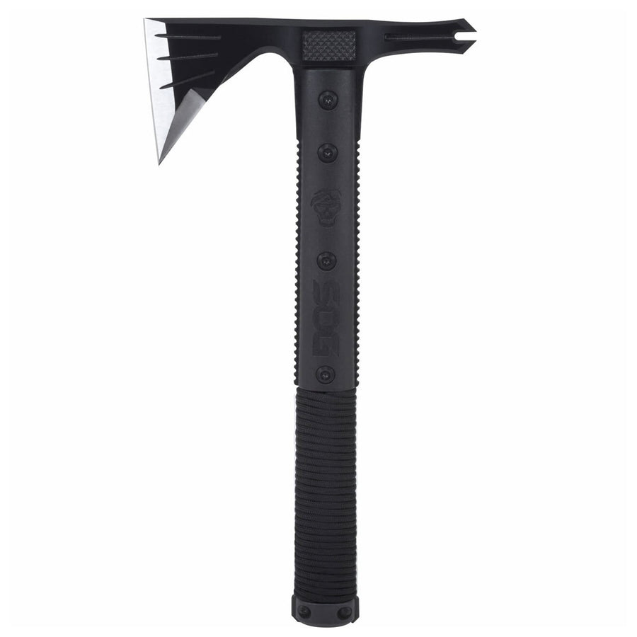 SOG Survival Hawk - Tactical Outdoor Specialty Hatchet, Fire Starter, Nail Puller, Hammer, Multi-Purpose Blade with Reflective Paracord Wrapped Handle (SK1001-CP),Black