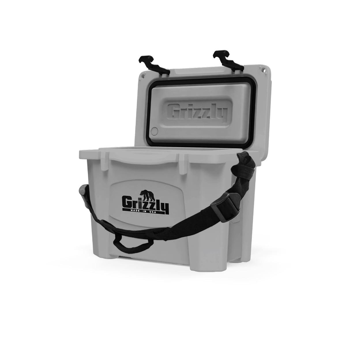 15 Cooler Grizzly | 15 qt Ice Chest Durable Rotomolded Insulated | Made in USA | Warranty for Life | For Beach Boat Camping Fishing Hunting | G15 | Gray