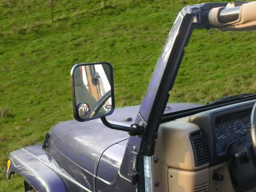 Jeep CJ CIPA 44700 Black Manual Replacement Driver Side Mirror OE Style