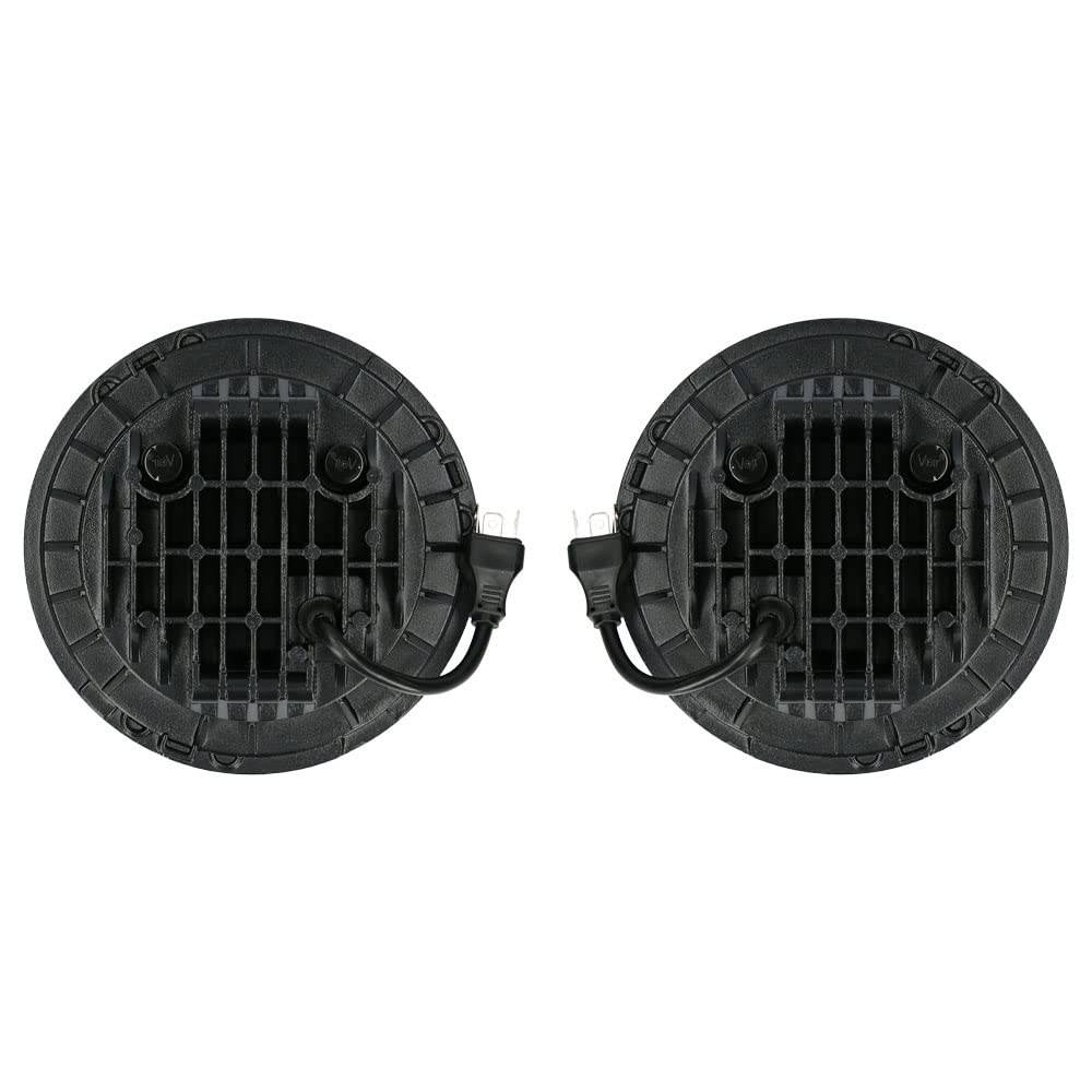 Jeep Metra - 7" Headlight - Black, LED Headlight Replacements (JP-701B) Light