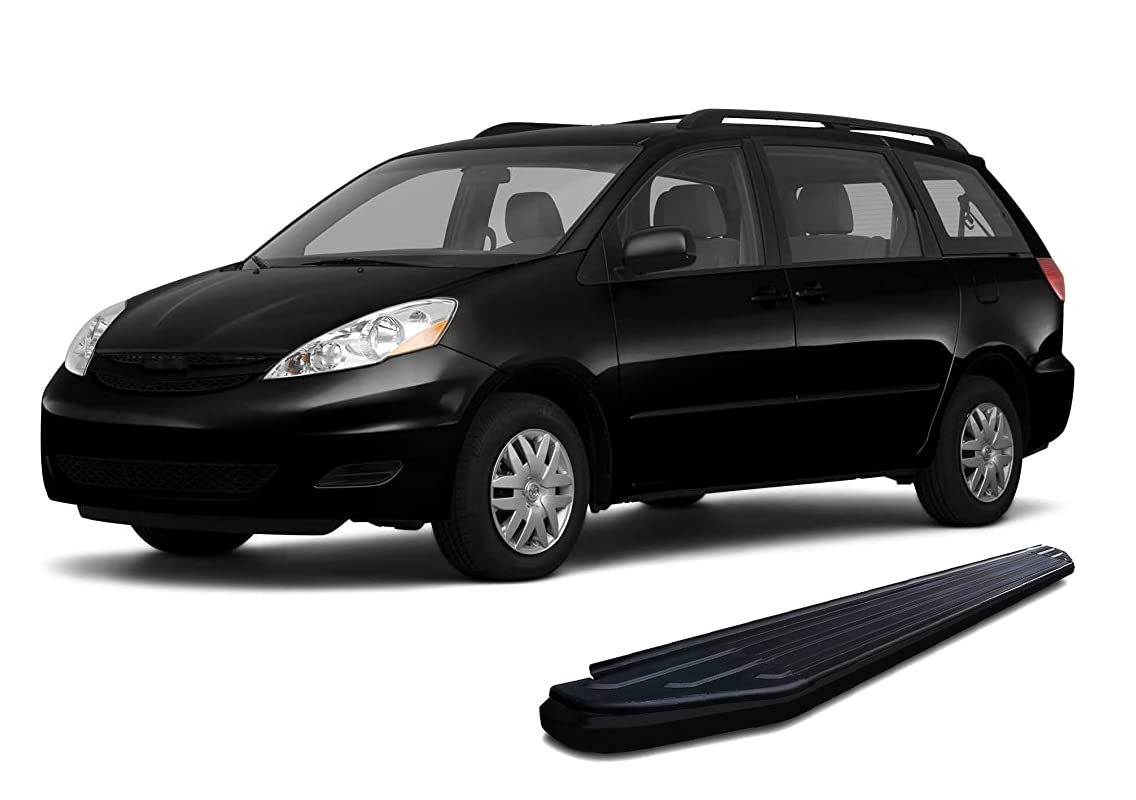 Peerless Black Horse Running Boards Compatible with 2005-2010 Toyota Sienna-PR-TYSNBK Black
