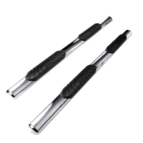 4" Round Spec-D Tuning Side Step Nerf Bars Running Boards Stainless Compatible with 2021-2024 Chevy Tahoe, GMC Yukon