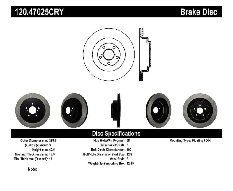 CryoStop Rotor Stoptech 120.47025CRY