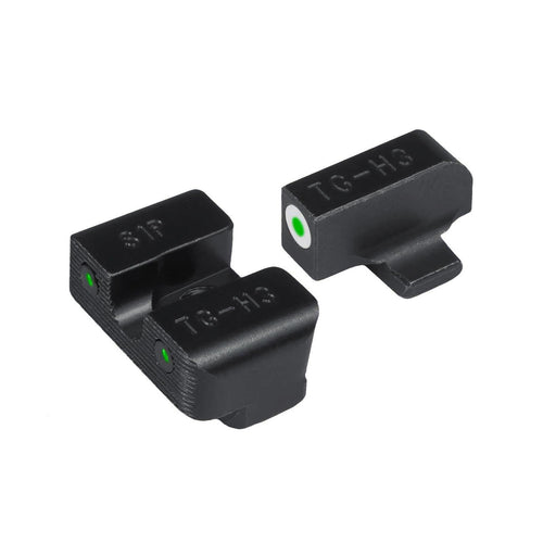 Tritium Pro Night Sights TRUGLO, Compatible with Sig Sauer #8 Front / #8 Rear | Compact Durable Glow-in-The-Dark Front & Rear Gun Sights with White Focus Lock Front Ring