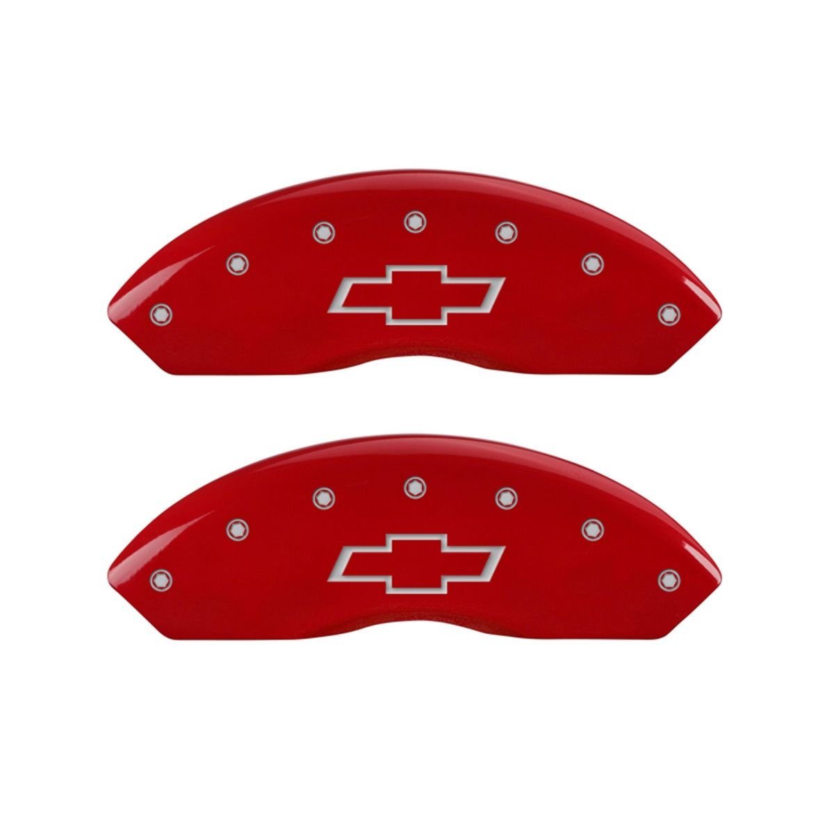MGP Caliper Covers Bowtie Red 14212FBOWRD - Engraved Front44; Set of 2