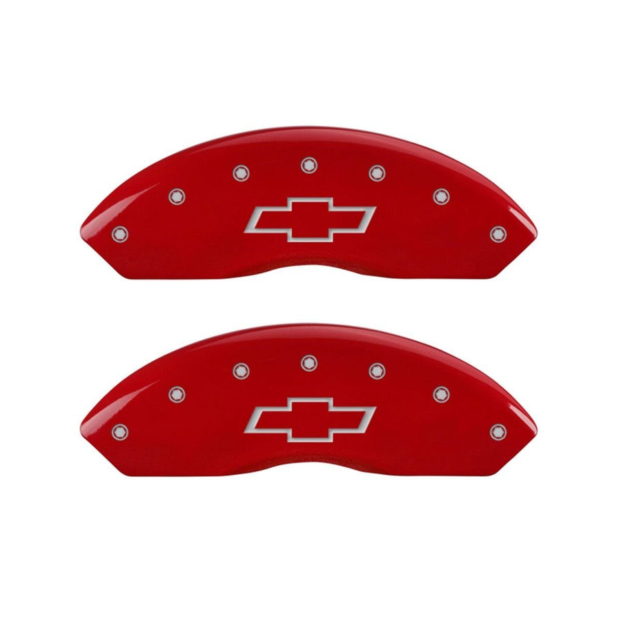 MGP Caliper Covers Bowtie Red 14212FBOWRD - Engraved Front44; Set of 2