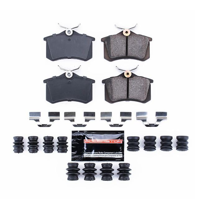 Power Stop Z23-340A Z23 Sport Carbon Fiber Infused Ceramic Brake Pads Rear with Hardware For A4, A6, A6 Quattro, Allroad Quat, S6, TT, TT Quattro, VW Corrado, VW Golf, VW Passat [Model Specific]