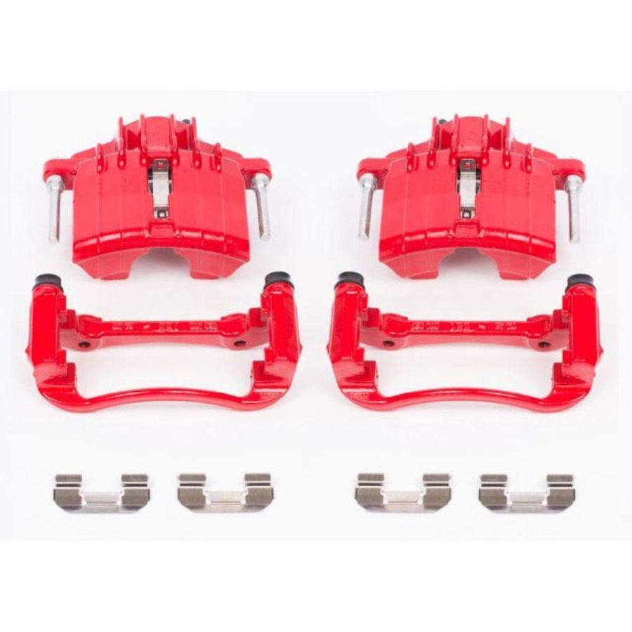 Power Stop S4646 Front Pair of High-Temp Red Powder Coated Calipers For Chevrolet Classic, Chevrolet Malibu, Oldsmobile Alero, Oldsmobile Cutlass, Pontiac Grand Am [Model Specific]