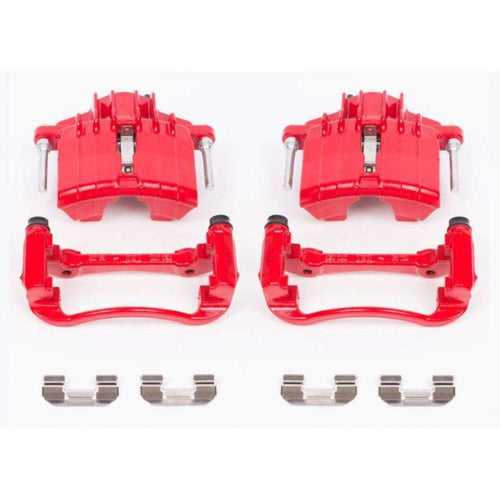 Power Stop S4646 Front Pair of High-Temp Red Powder Coated Calipers For Chevrolet Classic, Chevrolet Malibu, Oldsmobile Alero, Oldsmobile Cutlass, Pontiac Grand Am [Model Specific]