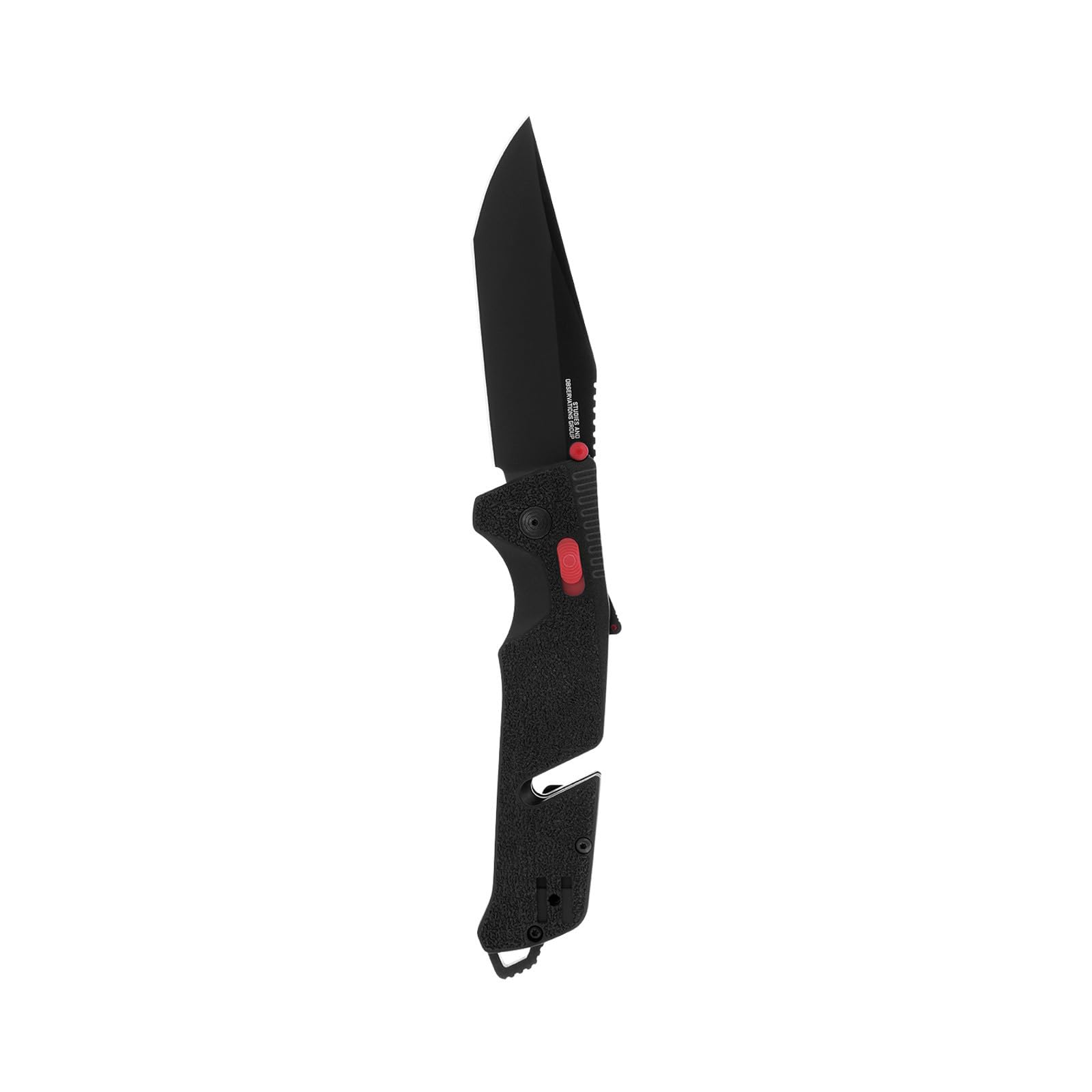 SOG Ambidextrous Trident at Professional Tanto Folding Knives | Heat-Treated CRYO D2 3.75" Stainless Steel Blade, Black/Red