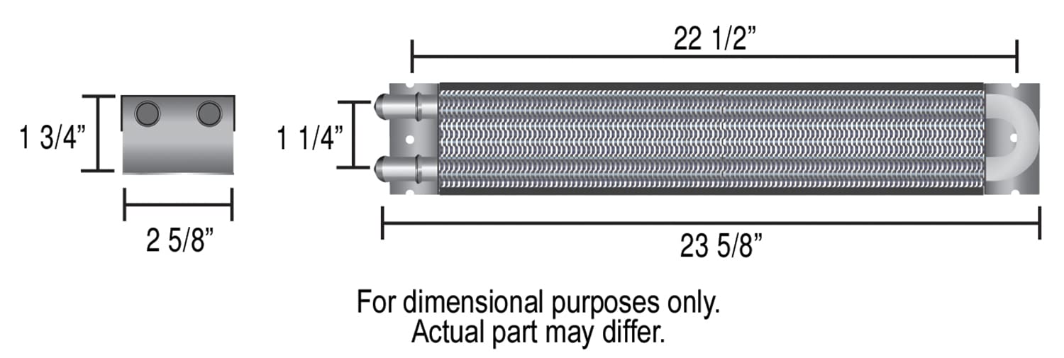 Black Derale 13224 Frame Rail Transmission Cooler