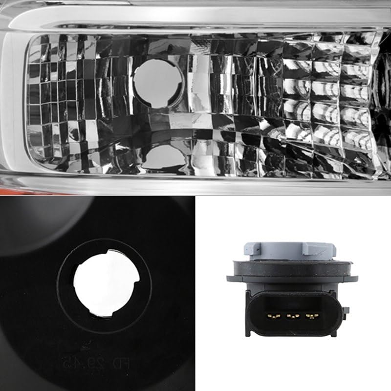 ( POE ) Ford E150 E250 08-14 / E350~E550 SuperDuty 08-19 / E550 08-17 / F650 F750 Crystal Headlight 16-17 - Low Beam-H13(Not Included) ; High Beam-H13(Not Included) ; Signal-3157A(Included) - OE Right