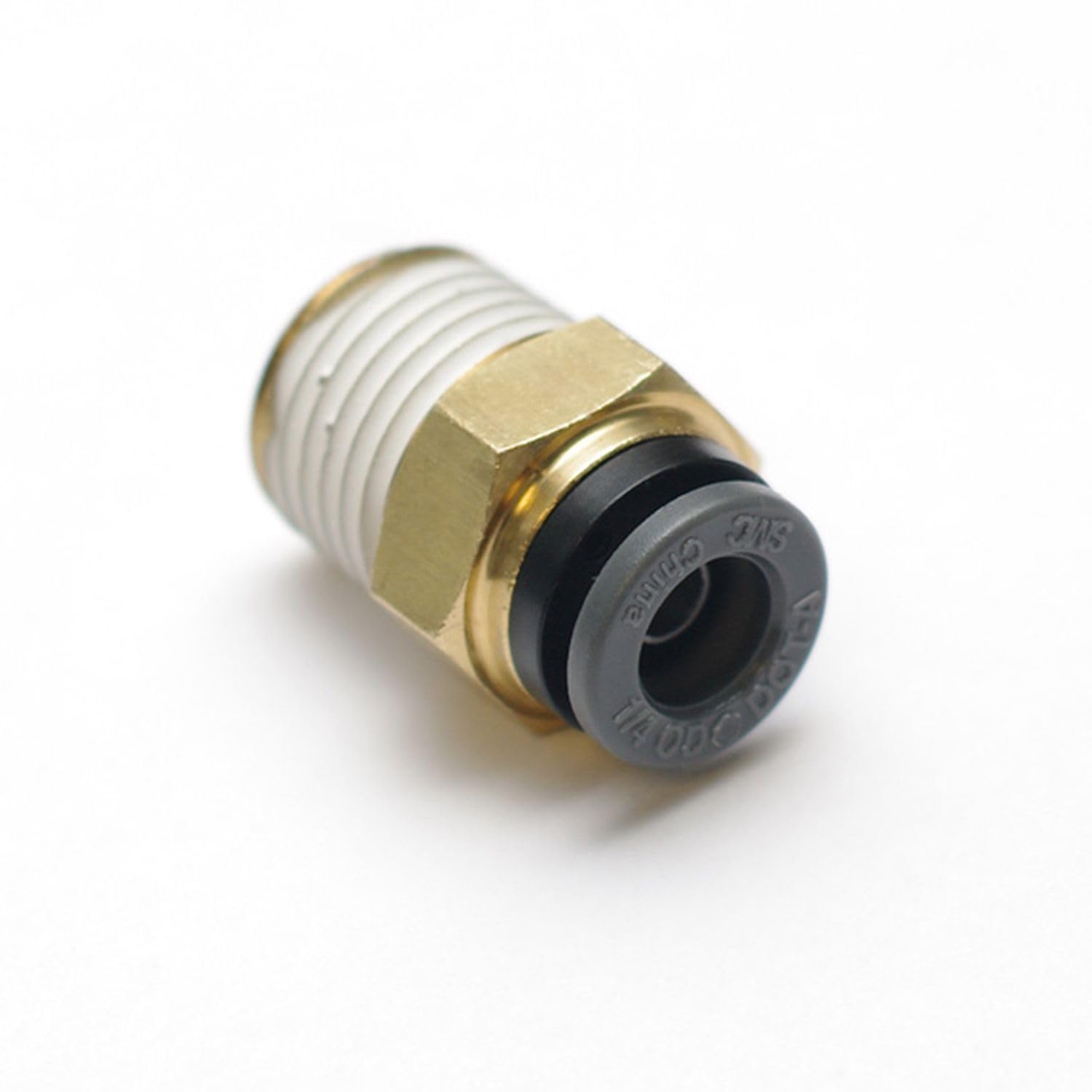 Brass Ridetech Push-to-Connect Tube Fitting, Adapter, 1/4" Tube OD x 1/4" NPT Female