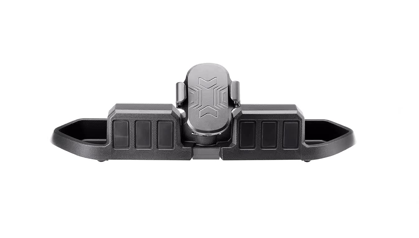 Phone Holder Rugged Ridge w/ Switch Pods for Jeep Wrangler/Gladiator | Thermoplastic Olefin (TPO), Black | 13551.39 | Fits 2018-2025 Jeep Wrangler JL; 2020-2025 Jeep Gladiator JT