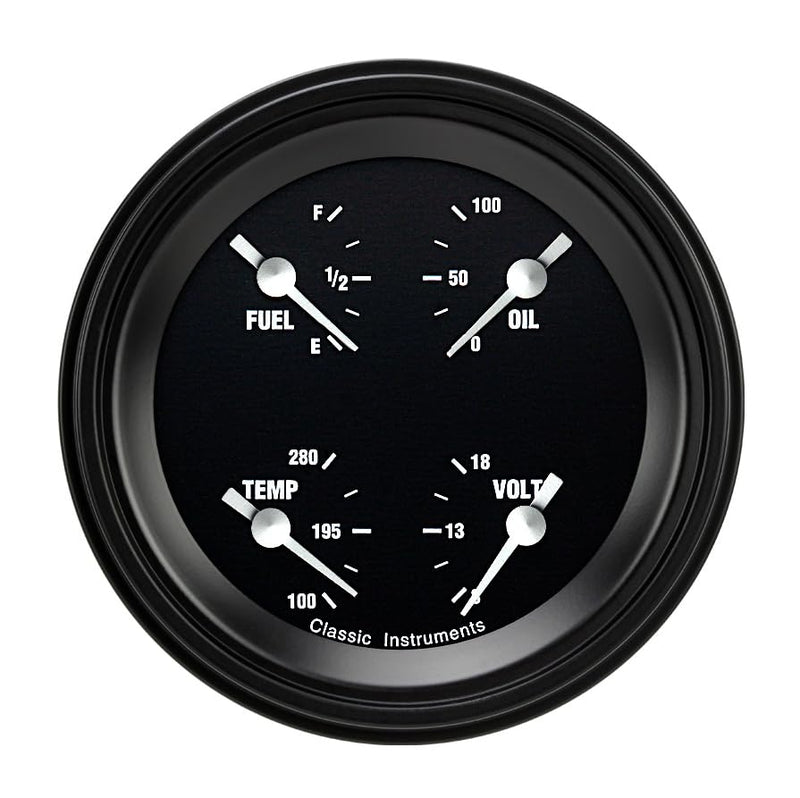 Hot Rod Classic Instruments HR79BLF 3In Quad Gauge 0-90 Ohm