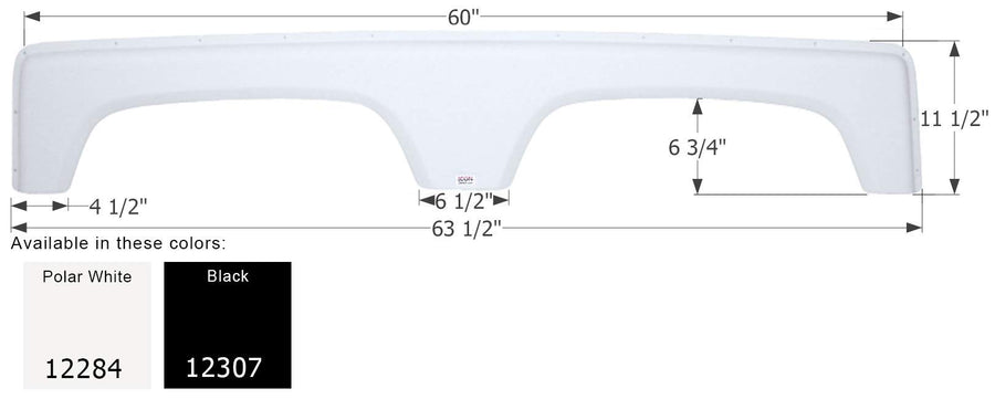 ICON 12284 Fender Skirt Tandem Axle FS2284 for Coachmen - Polar White