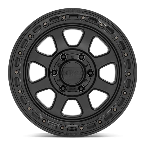 KMC Wheels 20X9 CHASE 5X5.05.71 18mm SATIN BLACK WITH GLOSS BLACK LIP - KM54829050718