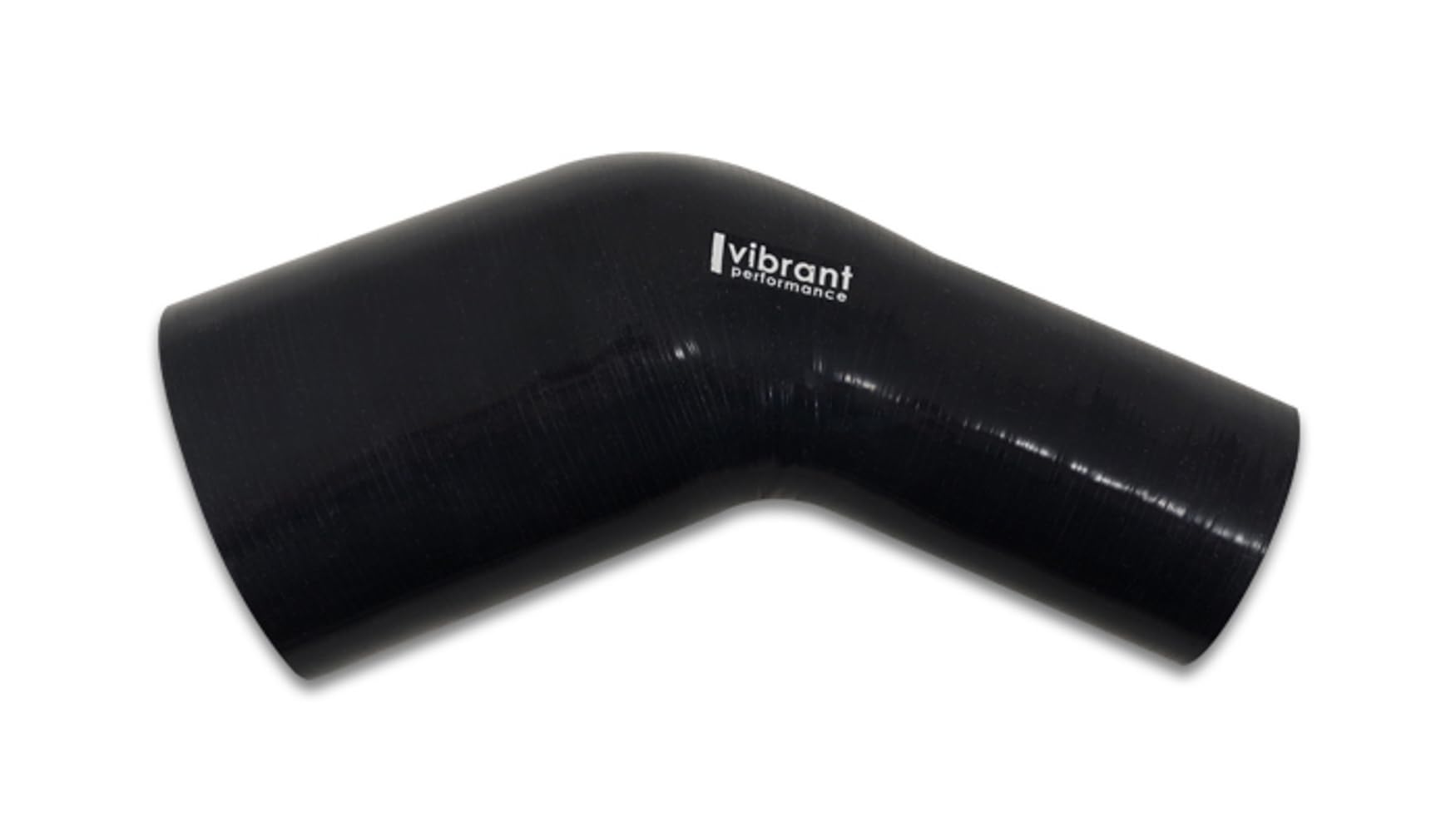 Vibrant Elbow Tubing, Coupler, 45 Degree, 2-1/2 in to 3 in ID, 4 in Leg Length, Silicone, Black, Each