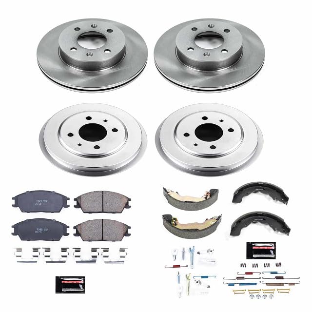 Power Stop KOE15155DK Front and Rear Replacement Brake Kit-OE Brake Drums & Ceramic Brake Pads For Hyundai Accent 2004-2005 [Model Specific]
