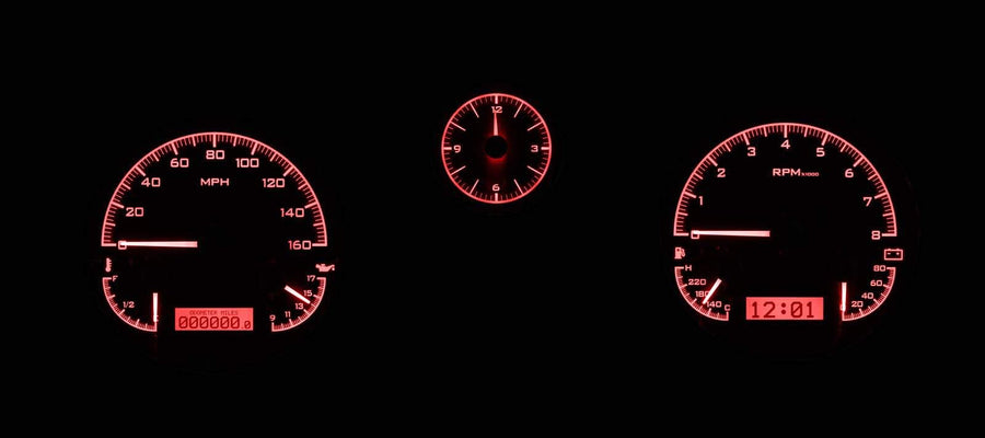 Dakota Digital VHX-71F-MUS-K-R Analog Dash Gauge System Compatible with 1971-73 Ford Mustang Black Alloy Red Backlighting