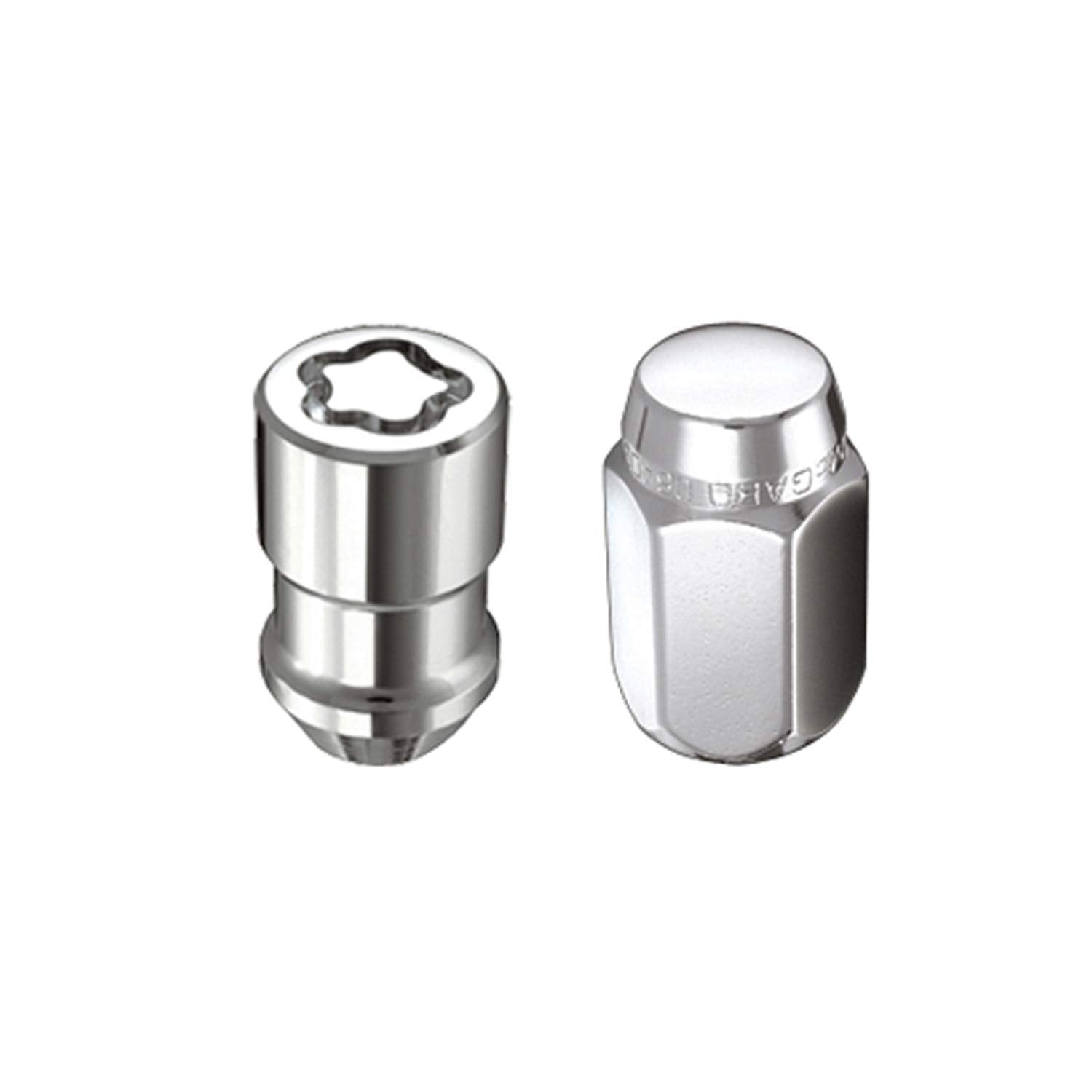 Chrome Cone Seat McGard 84532 Wheel Installation Kit (7/16" - 20 Thread Size) - for 5 Lug Wheels, 16 Lug Nuts / 4 Locks / 1 Key / 1 Storage Pouch