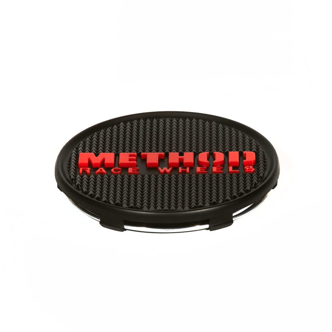 Snap-in Method Race Wheels Center Cap, Black - Red